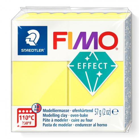 Fimo Effect Knete - Transparentfarbe gelb, Modelliermasse 56g